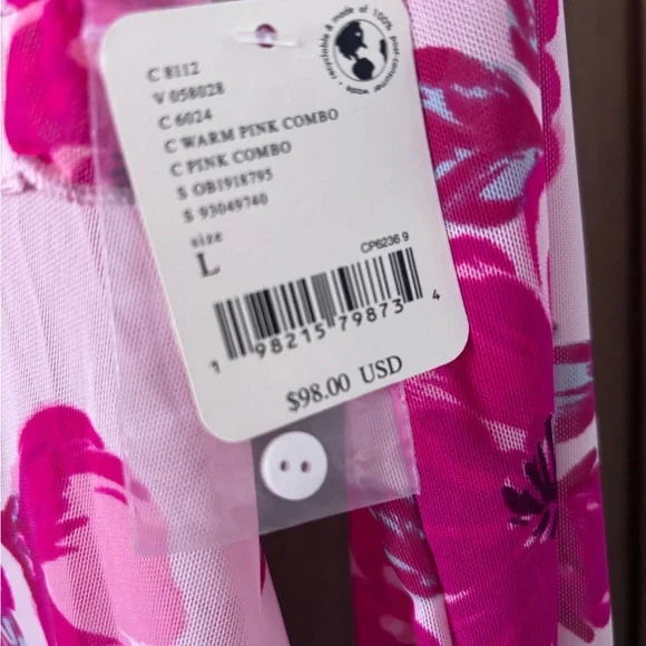 Free People Pink Floral Tie-Front Boho top NWT - Picture 5 of 5